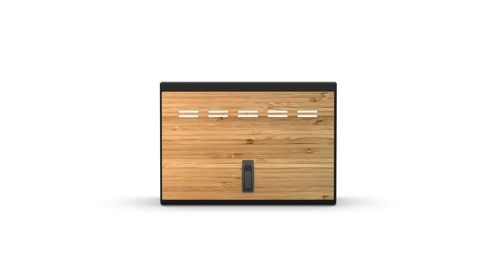 20" Shallow Upper Cabinet - Black - Bamboo Door